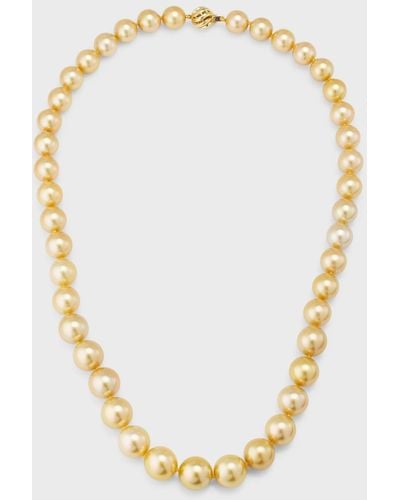 Pearls By Shari 18k Yellow Gold Graduated South Sea Pearl Necklace - Metallic