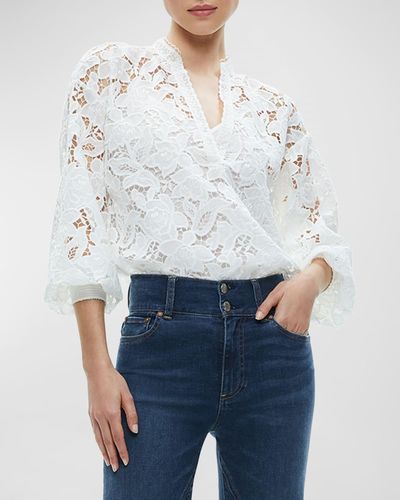 Alice + Olivia Aislyn Lace Blouse - Blue