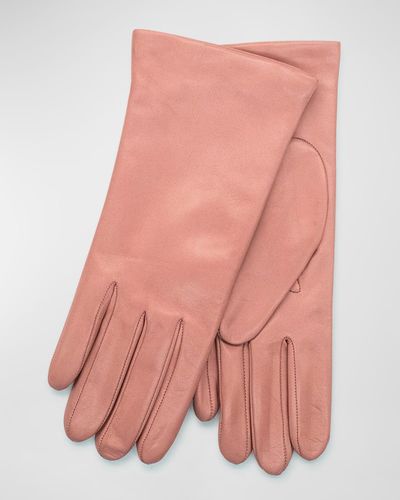 Portolano Cashmere-lined Napa Leather Gloves - Pink