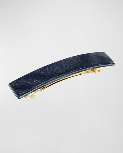 France Luxe Classic Rectangle Barrette - Blue