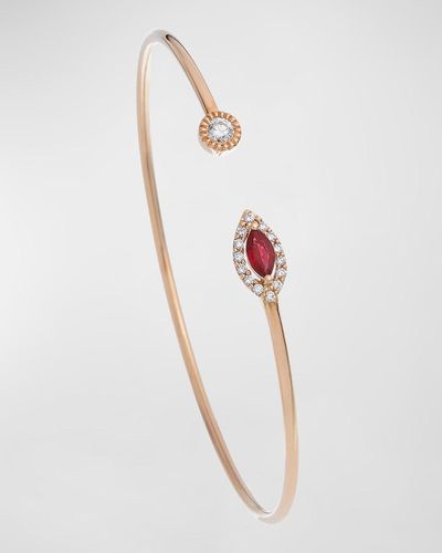 Krisonia Positano 18k Rose Gold Diamond & Ruby Bracelet - White