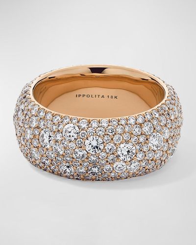 Ippolita 18k Rose Gold Diamond Wide Band Ring, Size 7 - Gray