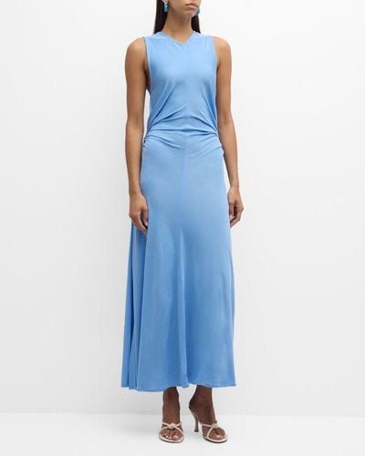 Bottega Veneta Twisted O-Ring Cutout Sleeveless Stretch Jersey Maxi Dress - Blue