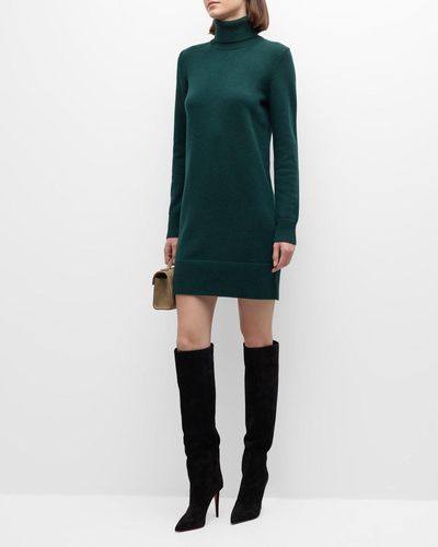 Michael Kors Kaia Cashmere Turtleneck Sweater Dress - Green