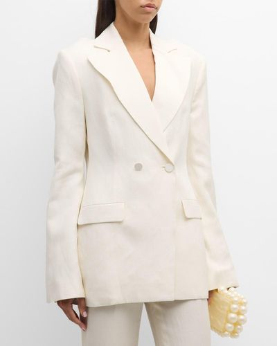 GIA STUDIOS Double-Breasted Backless Jacket - Natural