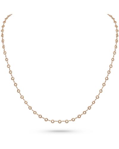 Dominique Cohen 18k Rose Gold Carved Ring Delicate Chain Necklace, 22"l - Metallic