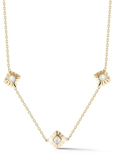 Miseno Mother-of-pearl Three-station Necklace In 18k Yellow Gold - Metallic