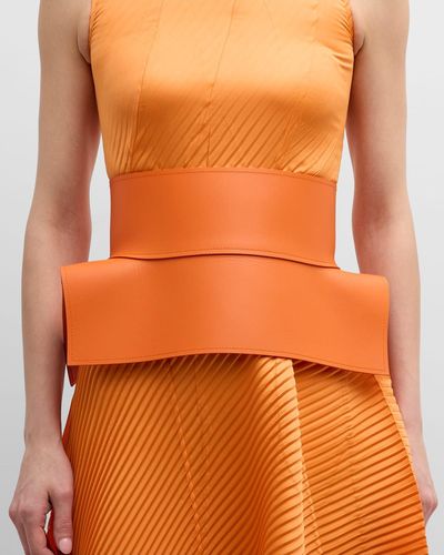 Loewe Obi Nappa Leather Corset Belt - Orange
