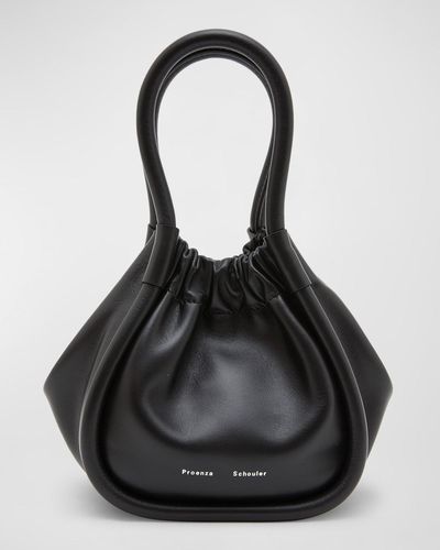 Proenza Schouler Xs Ruched Leather Tote Bag - Black