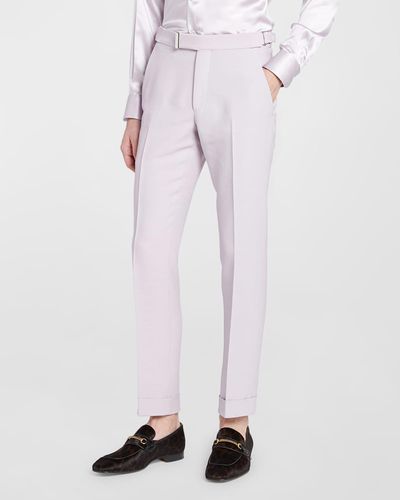 Tom Ford Atticus Double Weft Fine Twill Pants - Pink