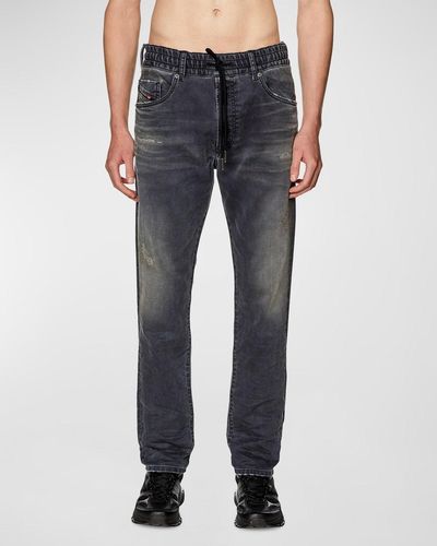 DIESEL D-krooley Jogg L.32 Dark Gray Wash Denim Sweat Jeans - Blue