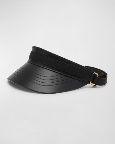 Tom Ford Soft Lux Leather Visor - Black