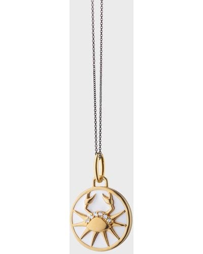 Monica Rich Kosann 18K Vermeil Aquarius Enamel Zodiac Charm Necklace - Metallic