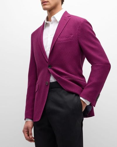 Etro Basic Textured Blazer - Purple