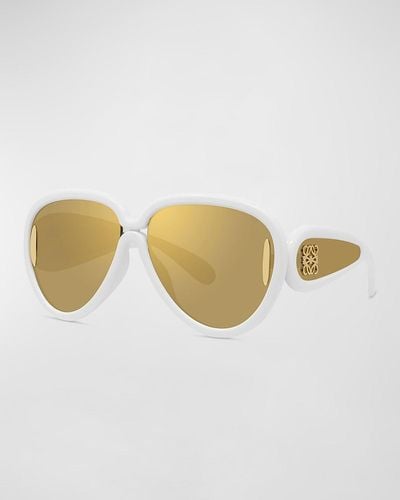Loewe Anagram Oversized Oval Sunglasses - Natural
