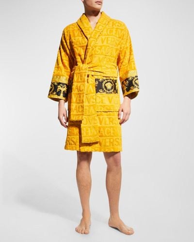 Versace Barocco Sleeve Robe - Yellow