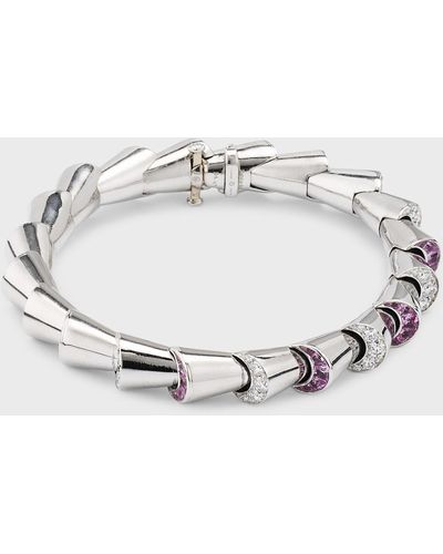 Oscar Heyman Platinum Pink Sapphire And White Diamond Cornucopia Bracelet - Metallic