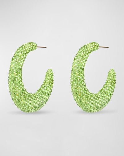 Lele Sadoughi Archer Pave Hoop Earrings - Green