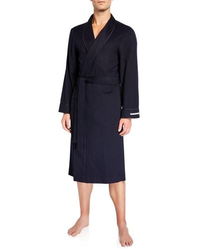 Neiman Marcus Luxury Cashmere Long Robe - Blue