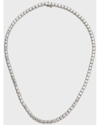 Neiman Marcus Lab Grown Diamond 18K Round Line Necklace, 17"L - White