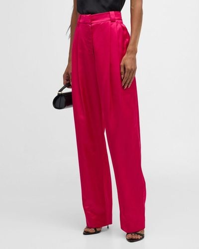 A.L.C. Fynn Pleated Satin Pants - Red