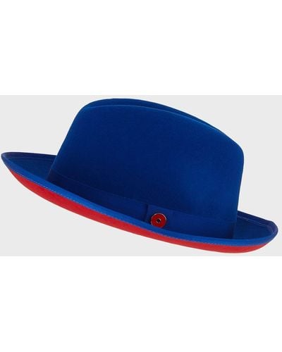 Keith James King Fedora Hat - Blue