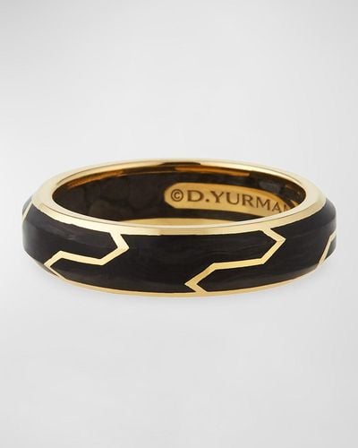 David Yurman Forged Carbon Band Ring In 18k Gold, 6mm - Metallic