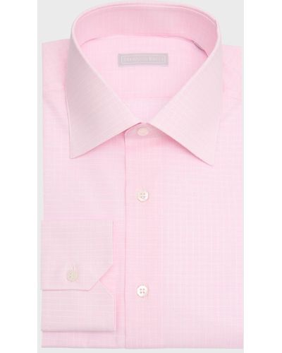 Stefano Ricci Cotton Check Dress Shirt - Pink