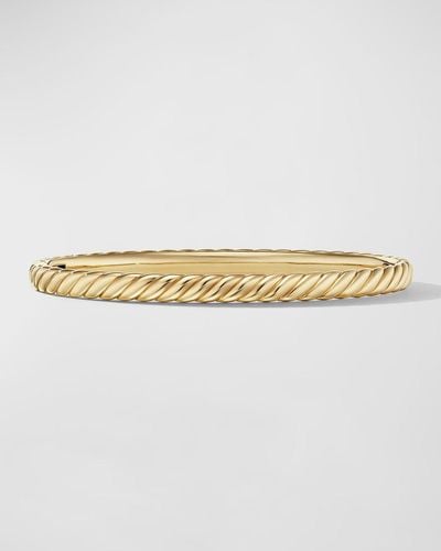 David Yurman Sculpted Cable Bracelet In 18k Gold, 4.5mm - Natural