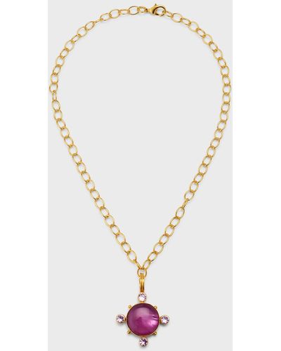 Dina Mackney Doublet Necklace With Sapphire Accents - White