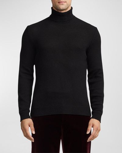 Ralph Lauren Purple Label Cashmere Turtleneck Sweater - Black