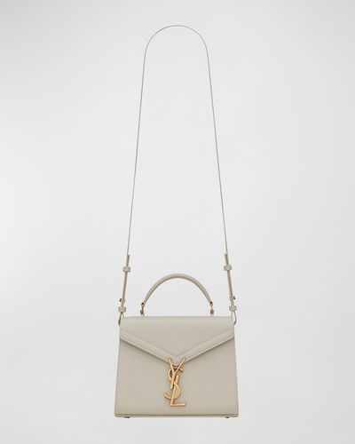 Saint Laurent Cassandra Mini Ysl Top Handle Crossbody Bag - White