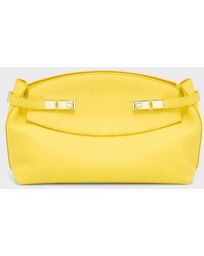 Ferragamo Large Hug Pouch Bag - Yellow