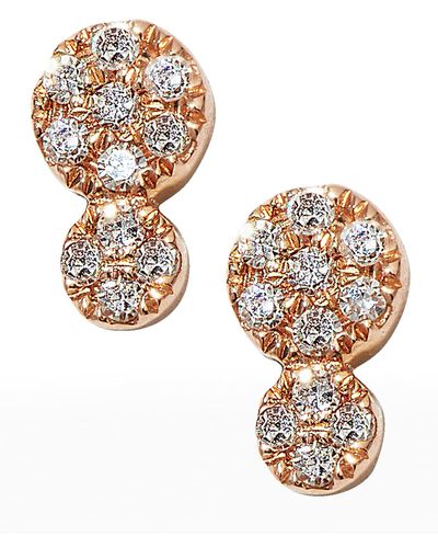 Bridget King Jewelry Diamond Double Dot Stud Earrings - Metallic
