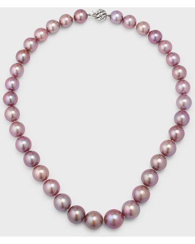 Belpearl 18k White Gold 11-14mm Kasumiga Pink Pearl Necklace
