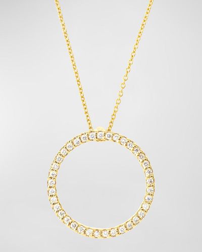 Roberto Coin Pave Circle Necklace - Metallic