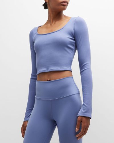 Alo Yoga BUNDLE ! Cover Crop Top Twist Front Long Ribbed Sleeves