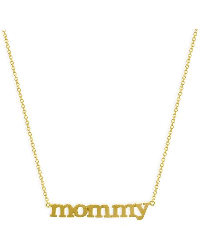 Jennifer Meyer 18k Mommy Pendant Necklace - Metallic