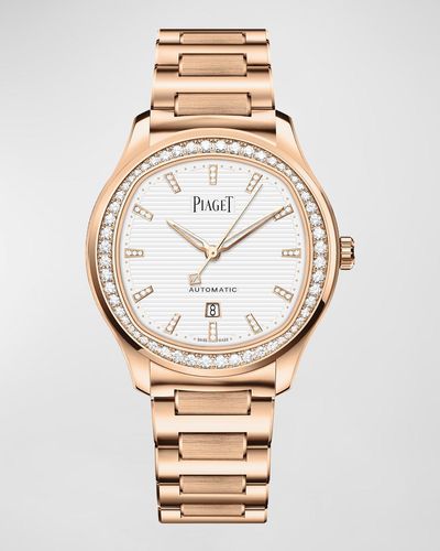 Piaget Polo 36mm 18k Rose Gold Diamond Bracelet Watch - Metallic