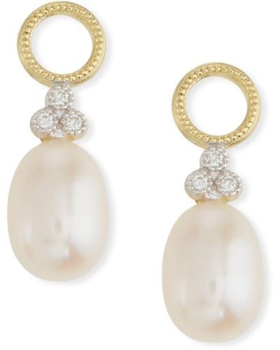 Jude Frances 18k Gold Provence Pearl Briolette Earring Charms - White