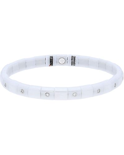 ’ROBERTO DEMEGLIO Pura 18K Ceramic Diamond Stretch Bracelet - White