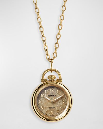 Shinola The Runwell Watch Pendant Necklace - Metallic
