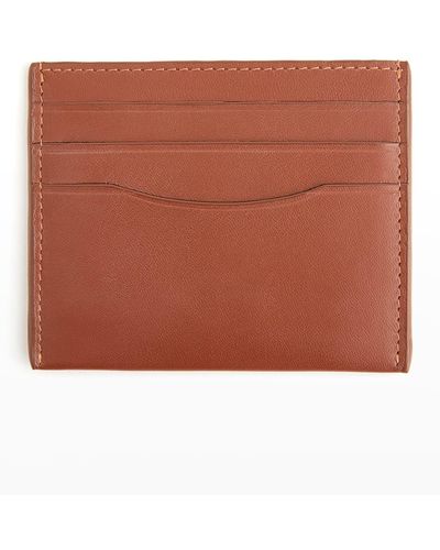ROYCE New York Personalized Leather Rfid-blocking Minimalist Card Case - Brown