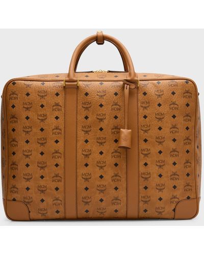 MCM Ottomar Suitcase In Visetos - Brown