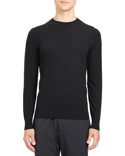 Theory Regal Wool Crewneck Sweater - Black