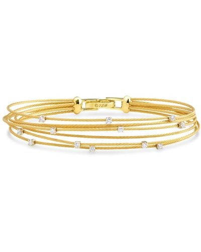 Paul Morelli Seven-Strand Cable Wire Bracelet With Diamonds - Metallic