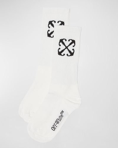 Off-White c/o Virgil Abloh Boy's Arrow Mid-calf Socks - White
