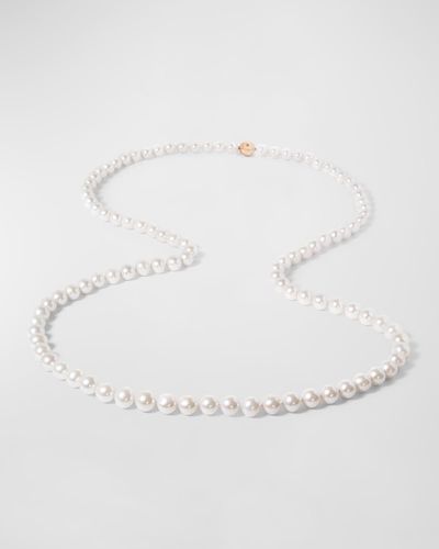 Utopia 18k White Gold Necklace With Freshwater Pearls - Natural