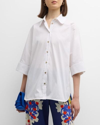 Maison Common Easy Button-Front Shirt With Buttons - White