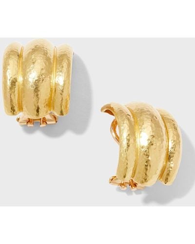 Elizabeth Locke Amalfi 19k Gold Huggie Earrings - Metallic